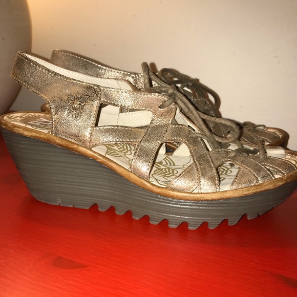 Fly London Shoes - Fly London Gladiator Sandal in Pearl